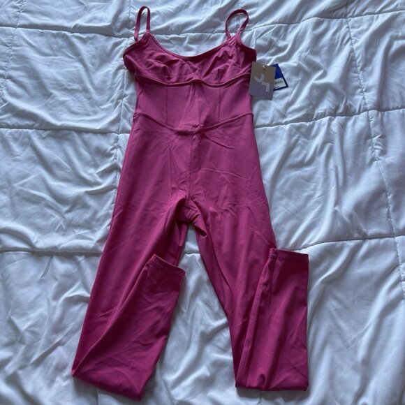 NWT Target JOY LAB HOT Pink Full Body Jumpsuit Jumper Womans Size XS Yoga Gym - Picture 1 of 8